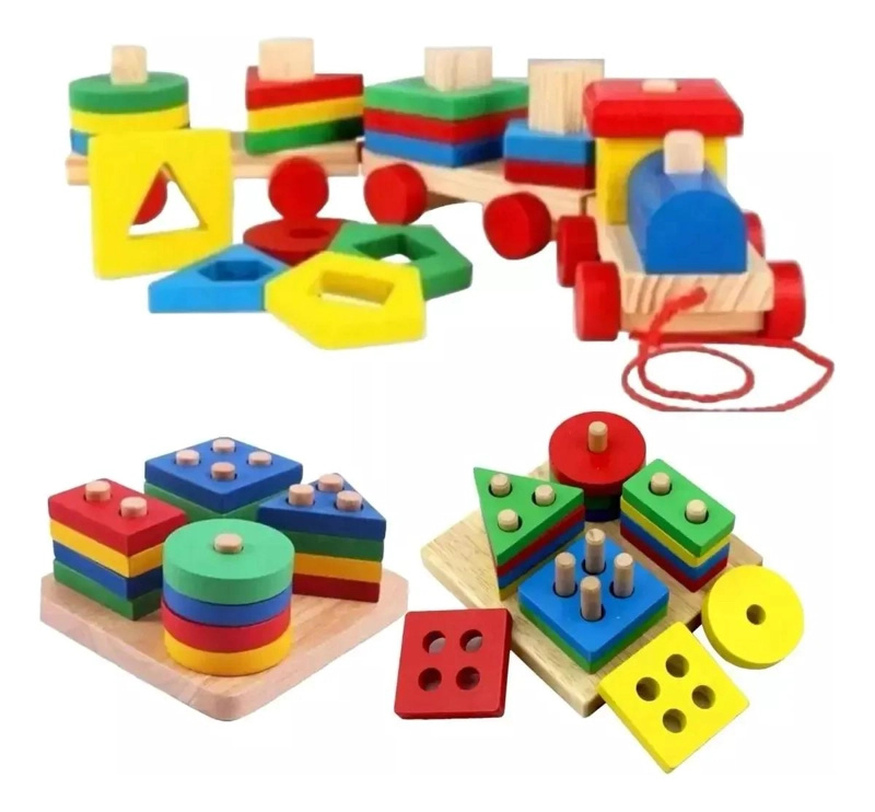 PACK DE 2 JUGUETES DE MADERA PARA DESARROLLO INFANTIL - 1