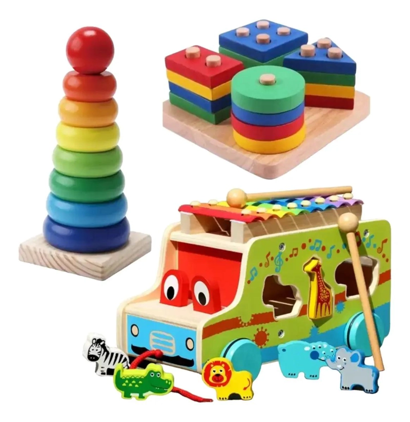 JUGUETE DIDACTICO DE MADERA PARA ARRASTRAR Y APRENDER - 1