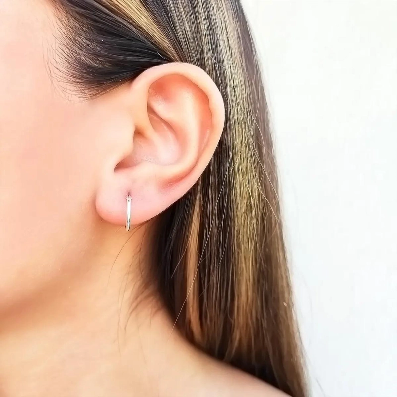 AROS DE ARGOLLA DE PLATA FINA 925 DE 12MM - 4
