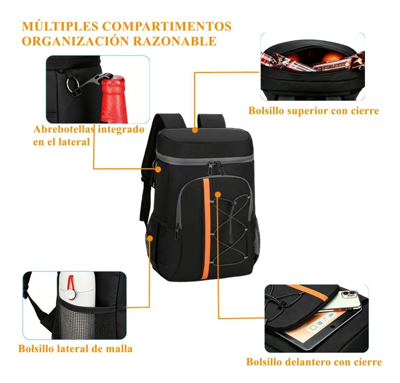 MOCHILA ENFRIADORA IMPERMEABLE DE 30 LITROS PARA VIAJES - 4