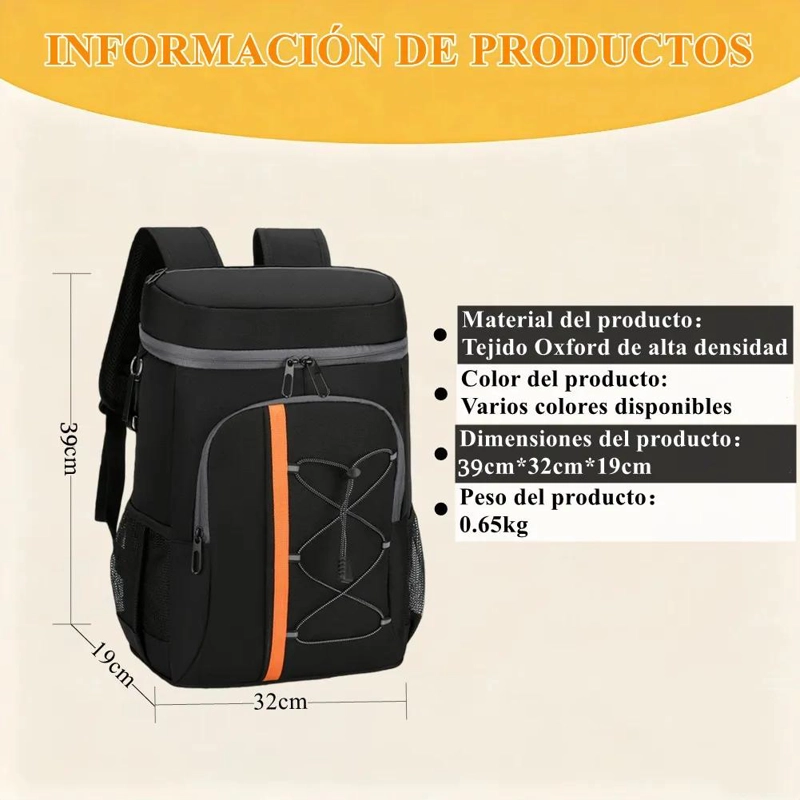 MOCHILA ENFRIADORA IMPERMEABLE DE 30 LITROS PARA VIAJES - 6