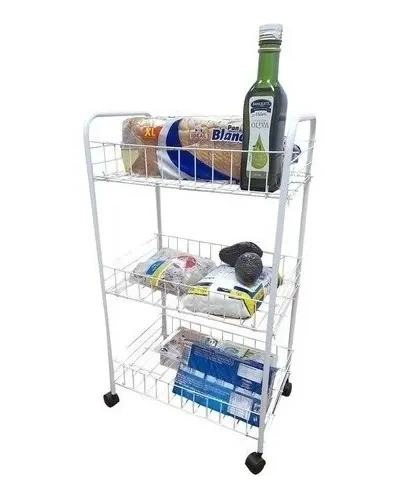 CARRITO MULTIUSO DE 4 CESTAS CON RUEDAS PARA VERDURAS - 2