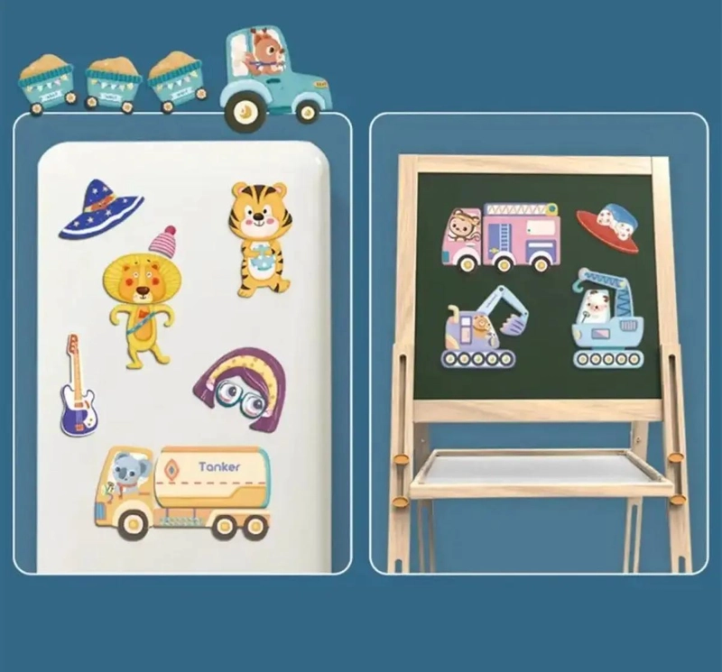 ROMPECABEZAS MAGNE TICO DE MADERA PARA NIÑOS CON ANIMALES - 3