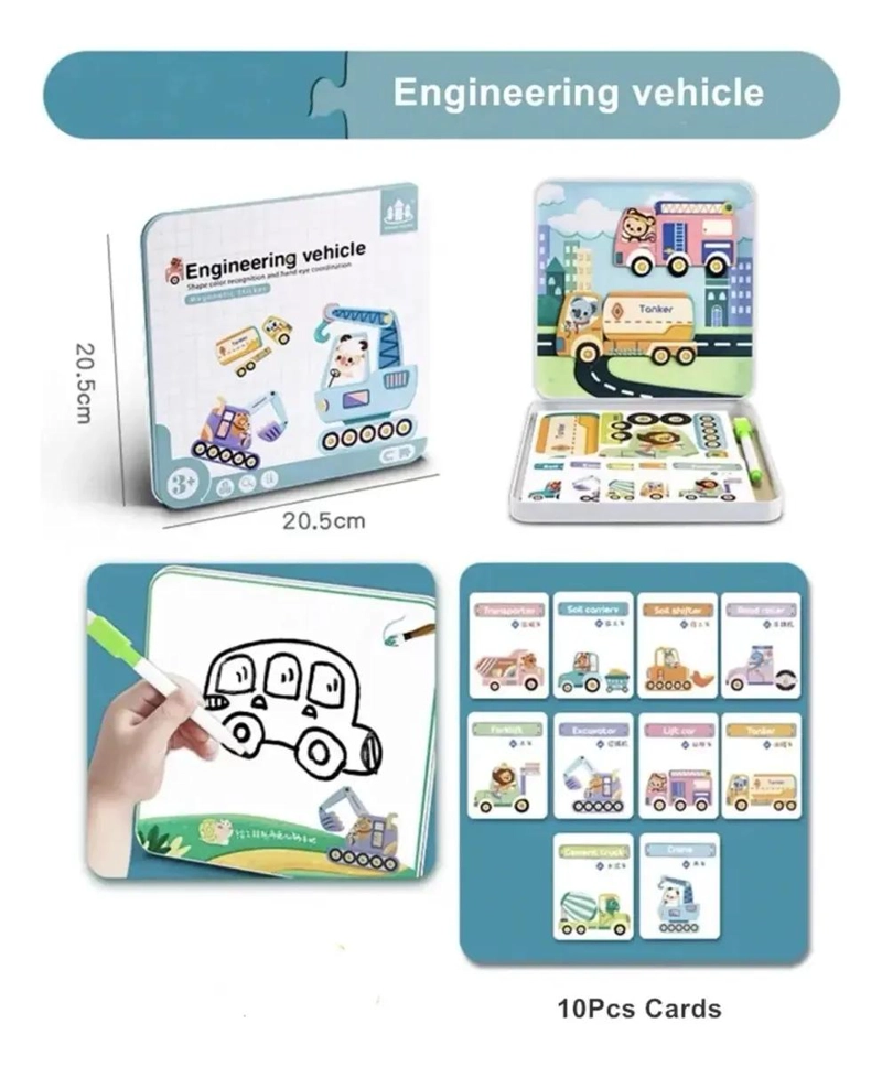 ROMPECABEZAS MAGNE TICO DE MADERA PARA NIÑOS CON ANIMALES - 4