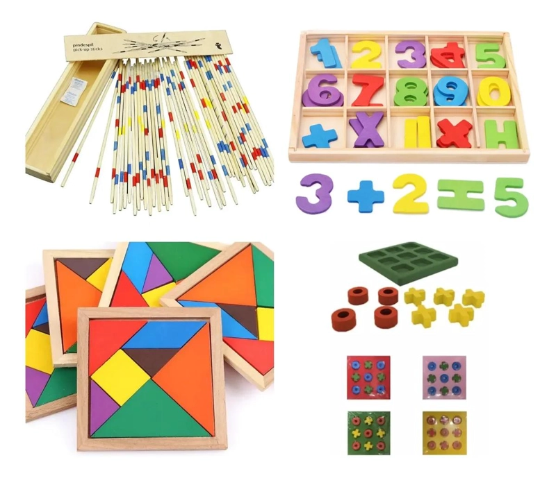 JUGUETE DIDACTICO DE MADERA PARA NIÑOS PACK DE 4 PIEZAS - 2