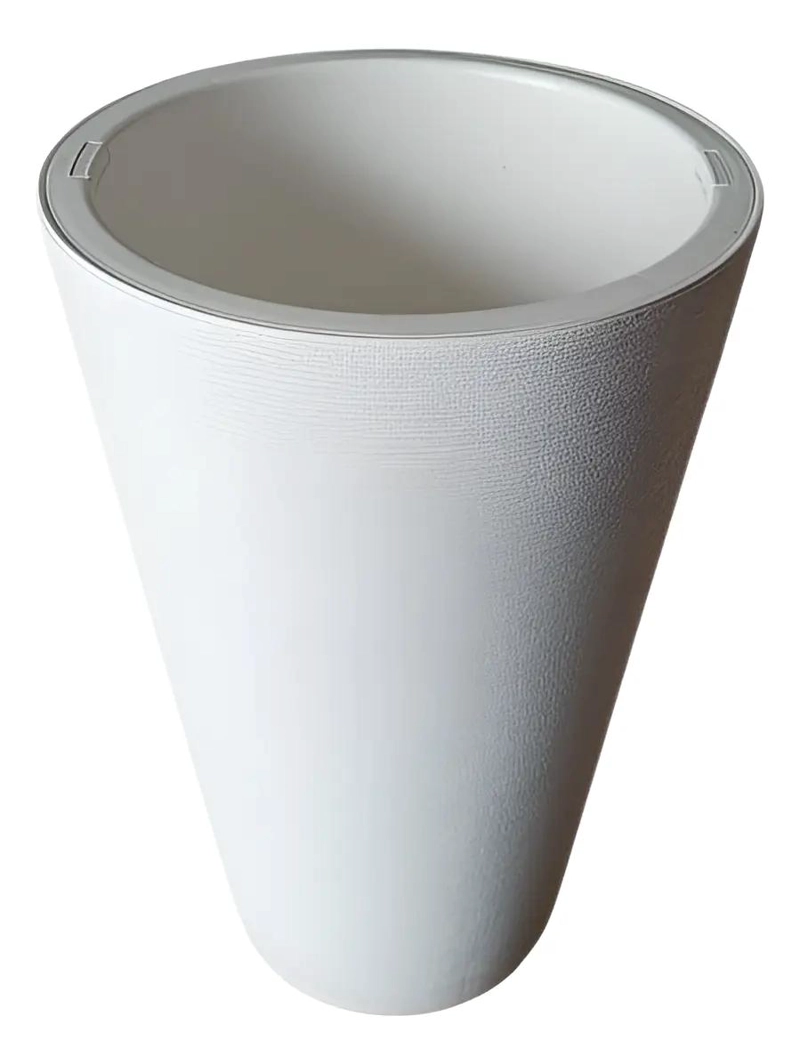 MACETERO CONICO BLANCO DE 46CM PARA PLANTAS ORNAMENTALES - 2