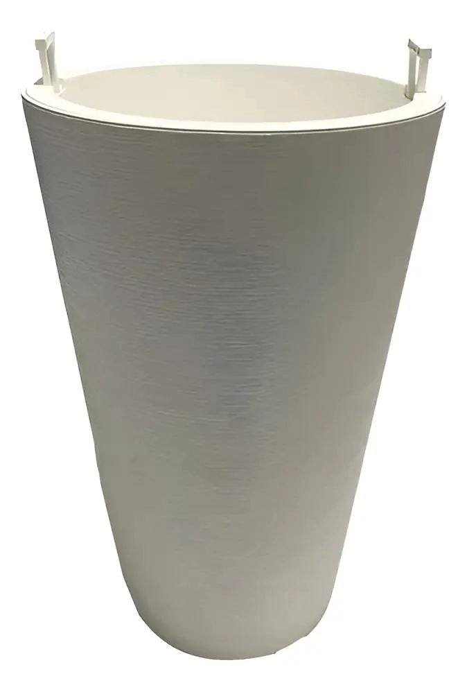 MACETERO CONICO BLANCO DE 46CM PARA PLANTAS ORNAMENTALES - 3