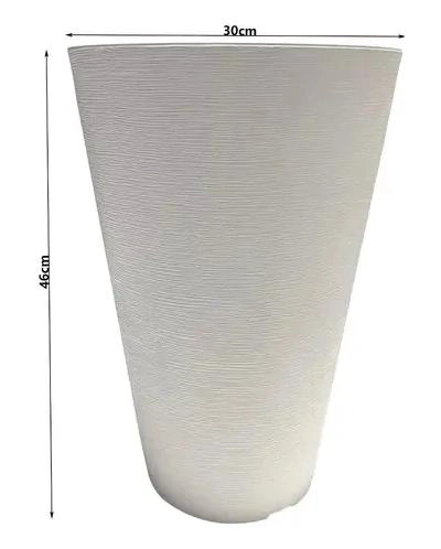 MACETERO CONICO BLANCO DE 46CM PARA PLANTAS ORNAMENTALES - 4