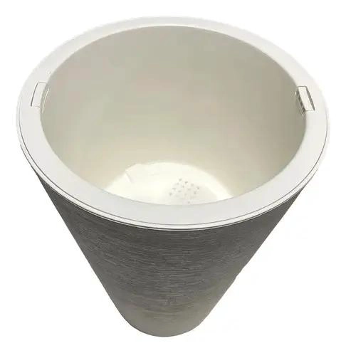 MACETERO CONICO BLANCO DE 46CM PARA PLANTAS ORNAMENTALES - 5
