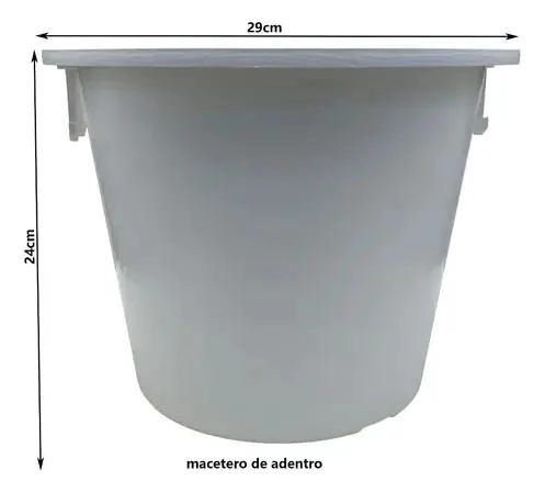 MACETERO CONICO BLANCO DE 46CM PARA PLANTAS ORNAMENTALES - 6