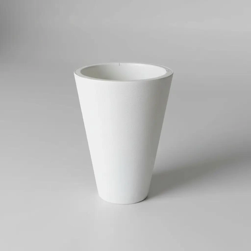 MACETERO CONICO BLANCO DE 46CM PARA PLANTAS ORNAMENTALES - 8