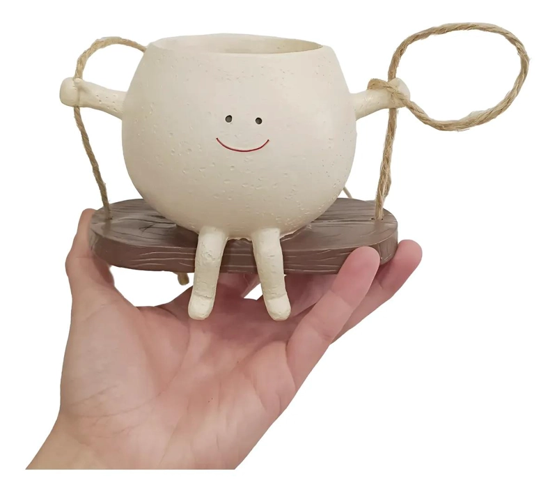 MACETERO COLGANTE DISEÑO CARITA FELIZ PARA PLANTAS - 2