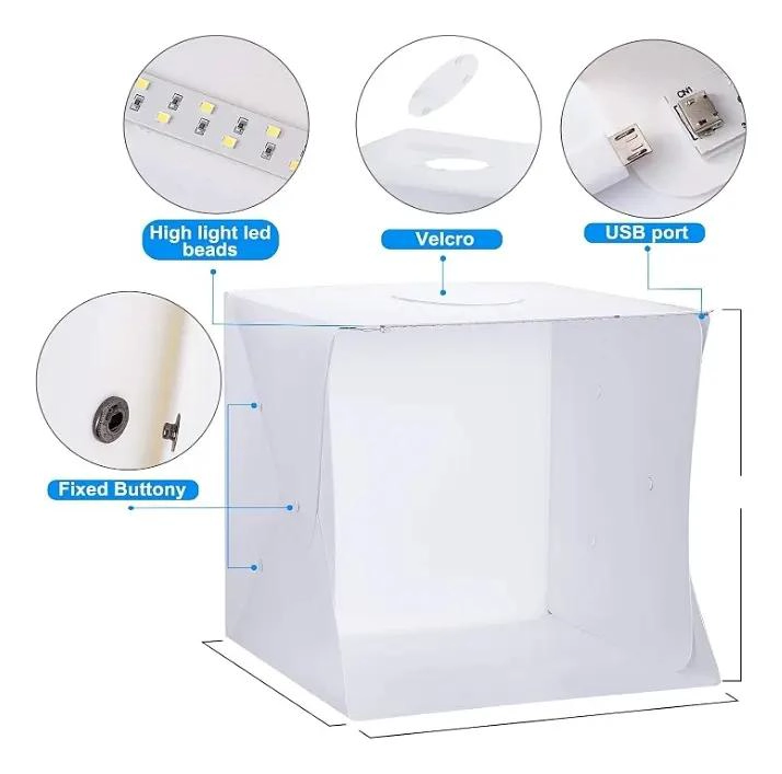 MINI ESTUDIO PLEGABLE PARA FOTOGRAFIA CON LUZ LED - 4