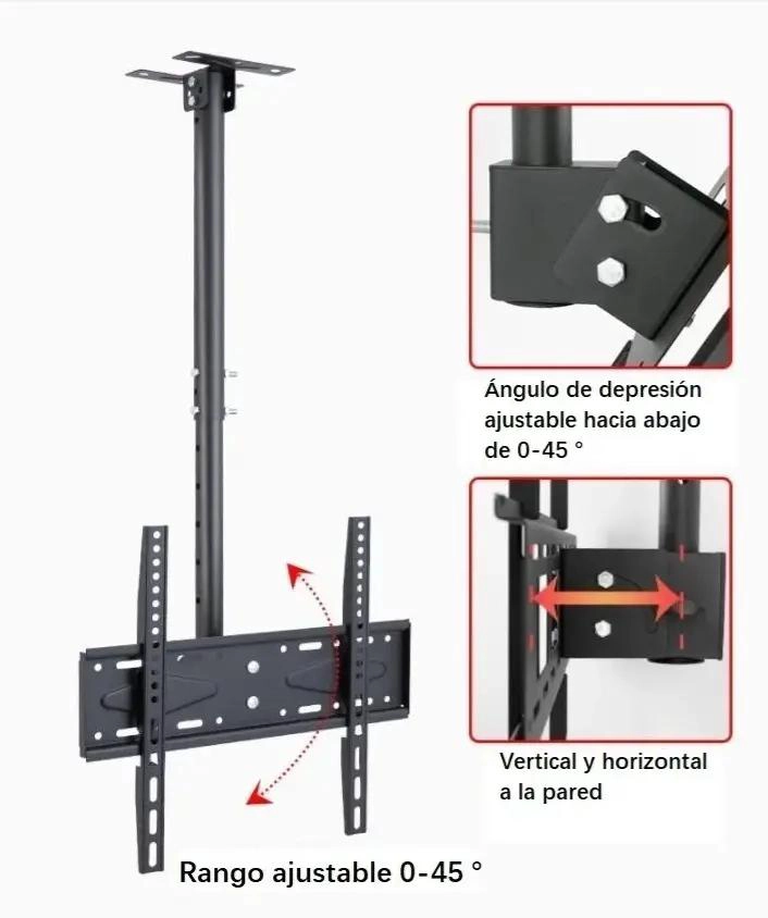 SOPORTE DE TECHO AJUSTABLE PARA TELEVISORES DE 26 A 60 PULGADAS - 7
