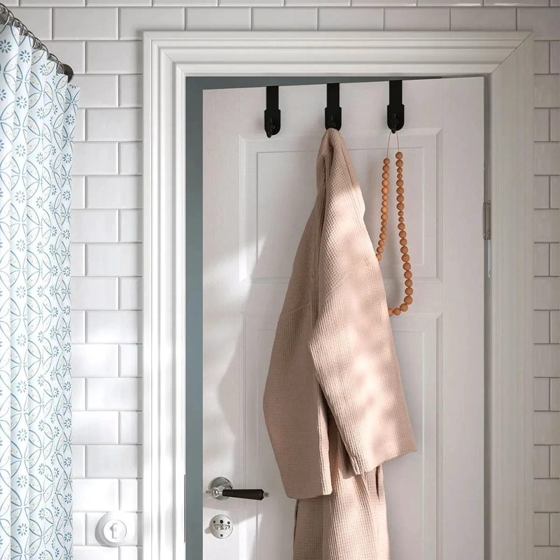 PERCHA DE ACERO PARA PUERTA DE 34 CM PARA BAÑO - 2
