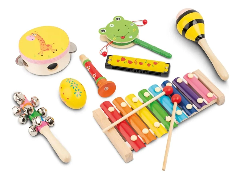 KIT MUSICAL INFANTIL CON 8 INSTRUMENTOS PARA APRENDER Y JUGAR - 1