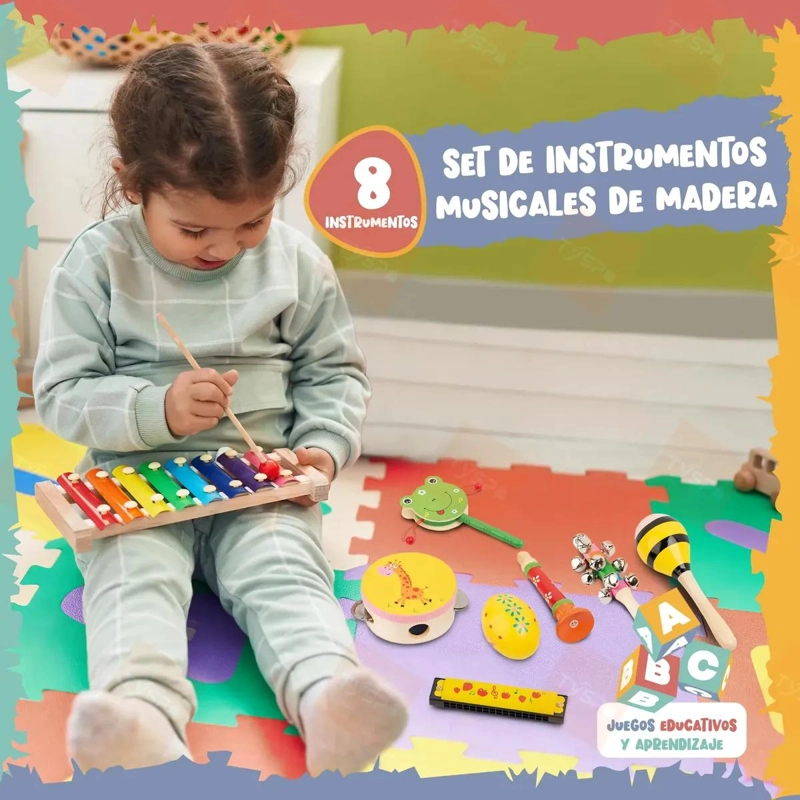 KIT MUSICAL INFANTIL CON 8 INSTRUMENTOS PARA APRENDER Y JUGAR - 2
