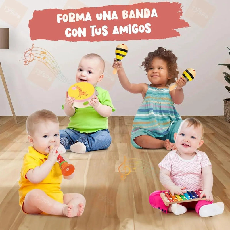 KIT MUSICAL INFANTIL CON 8 INSTRUMENTOS PARA APRENDER Y JUGAR - 3