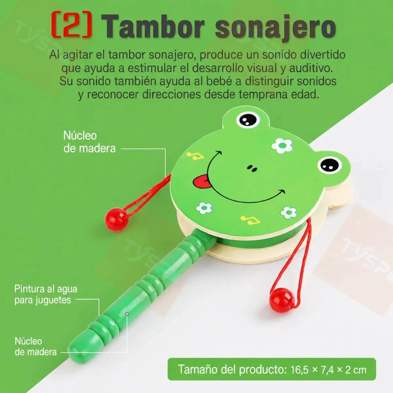 KIT MUSICAL INFANTIL CON 8 INSTRUMENTOS PARA APRENDER Y JUGAR - 5