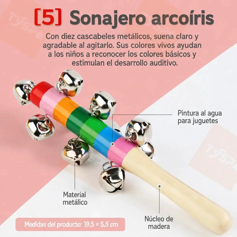 KIT MUSICAL INFANTIL CON 8 INSTRUMENTOS PARA APRENDER Y JUGAR - 8