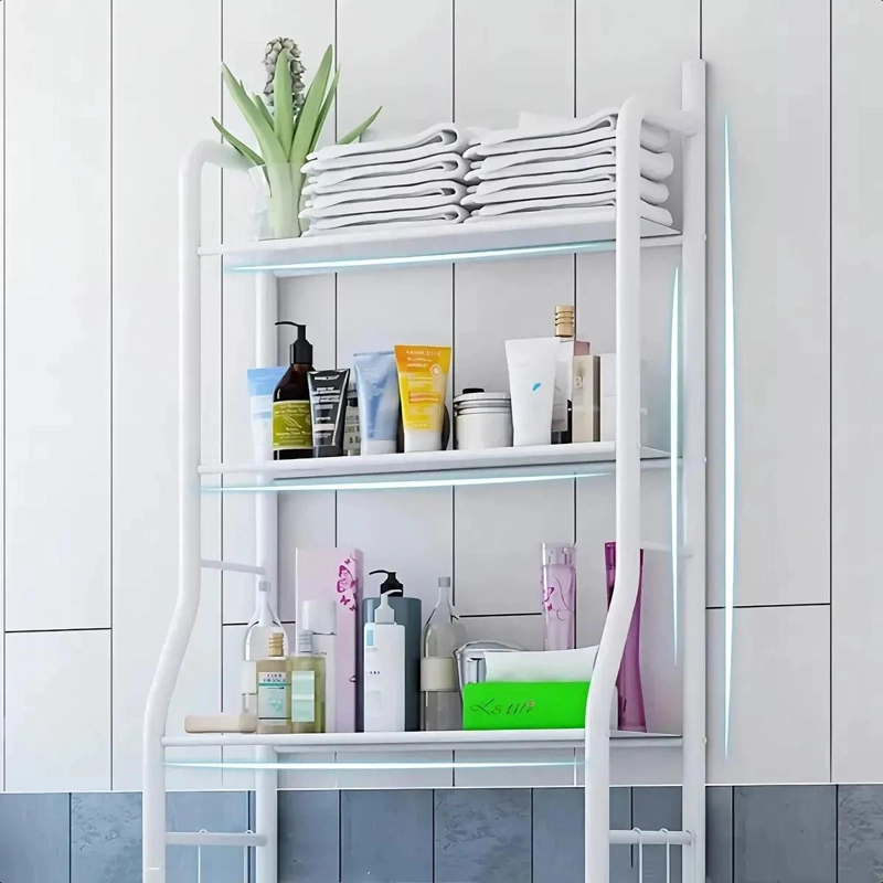 ESTANTE METALICO COMPACTO PARA ORGANIZAR BAÑO SOBRE INODORO - 3