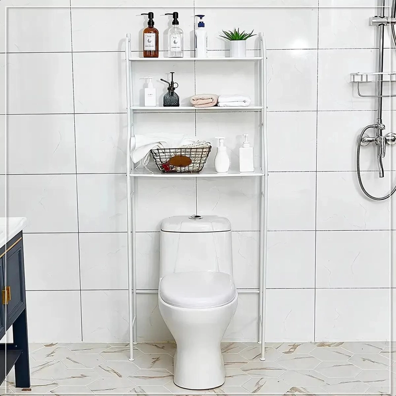 ESTANTE METALICO COMPACTO PARA ORGANIZAR BAÑO SOBRE INODORO - 4