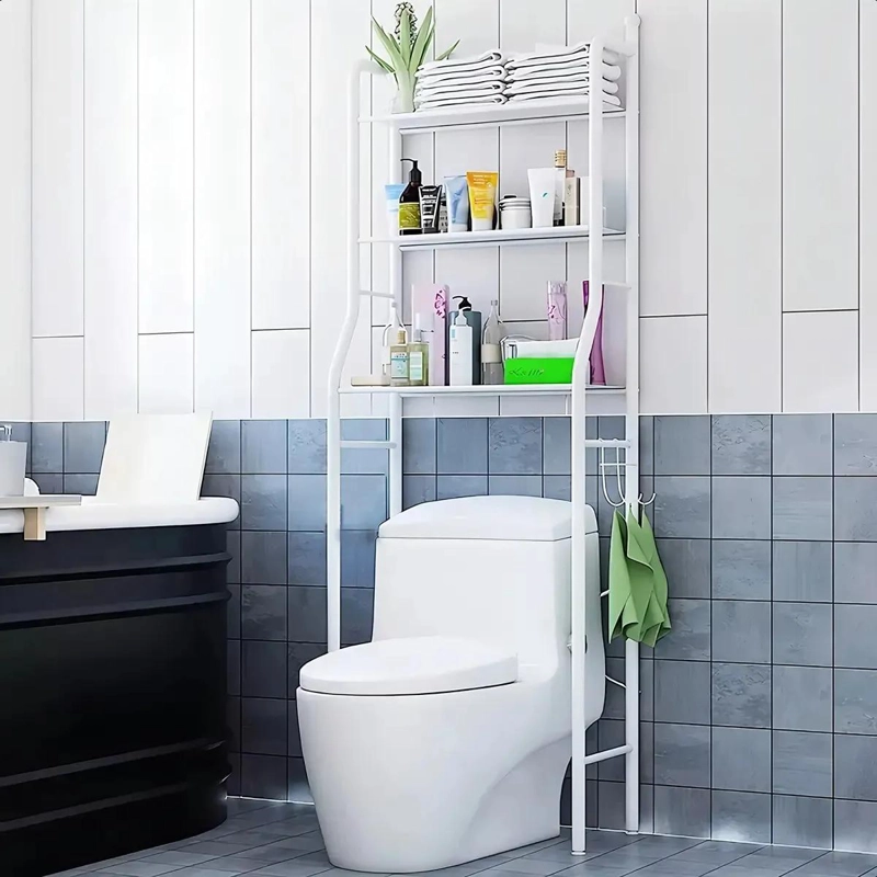 ESTANTE METALICO COMPACTO PARA ORGANIZAR BAÑO SOBRE INODORO - 5