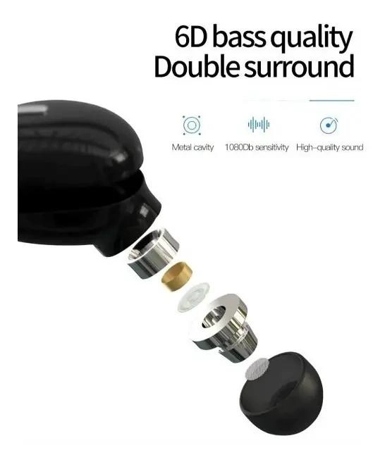 AURICULAR INALAMBRICO MINI BLUETOOTH 5.0 CON MICROFONO - 5