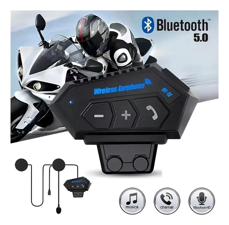AURICULARES BLUETOOTH 5.0 PARA CASCO DE MOTO IMPERMEABLES - 1