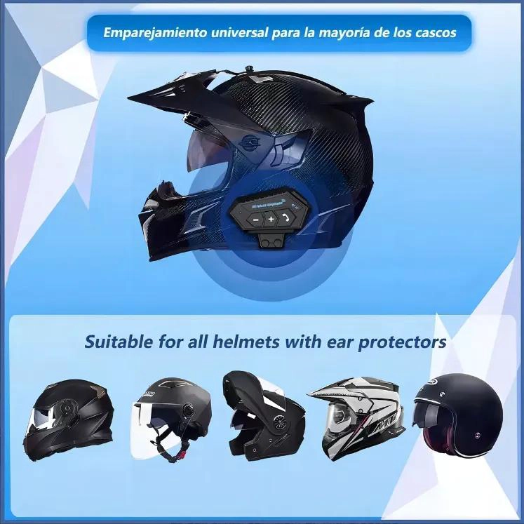AURICULARES BLUETOOTH 5.0 PARA CASCO DE MOTO IMPERMEABLES - 4