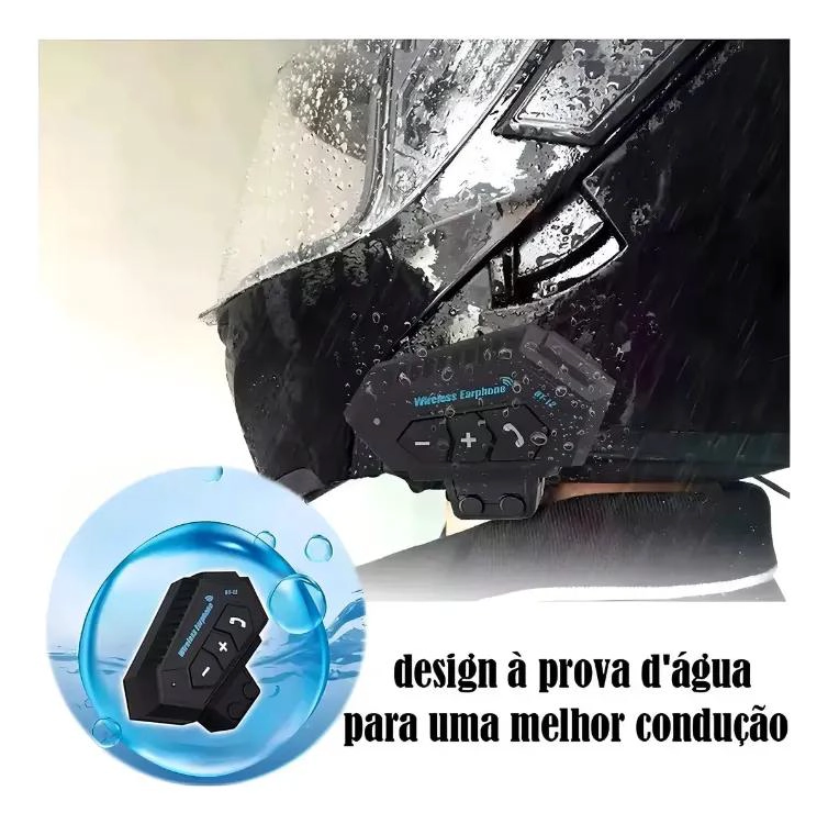 AURICULARES BLUETOOTH 5.0 PARA CASCO DE MOTO IMPERMEABLES - 5