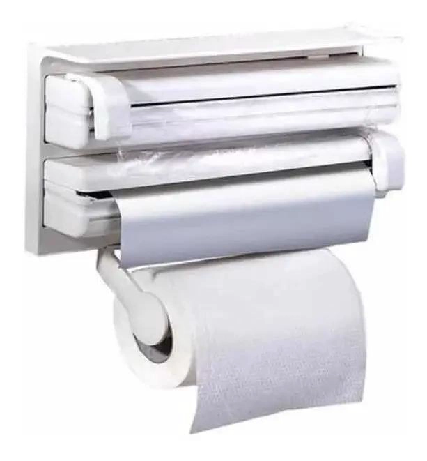 DISPENSADOR TRIPLE PARA ROLLO DE TOALLA Y FILM DE COCINA - 3