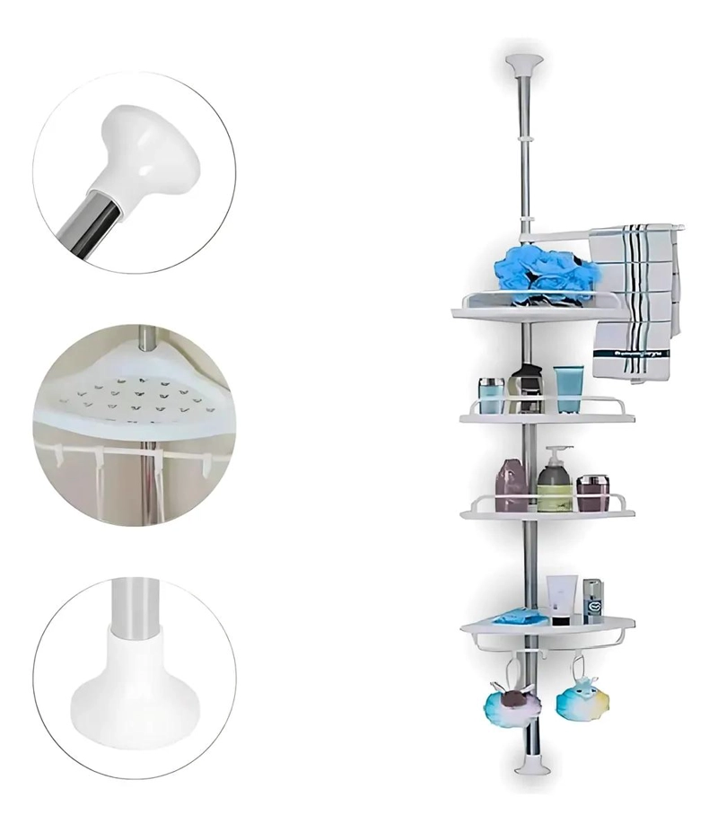 ESQUINERO DE DUCHA AJUSTABLE DE ACERO INOXIDABLE CON 4 NIVELES - 1