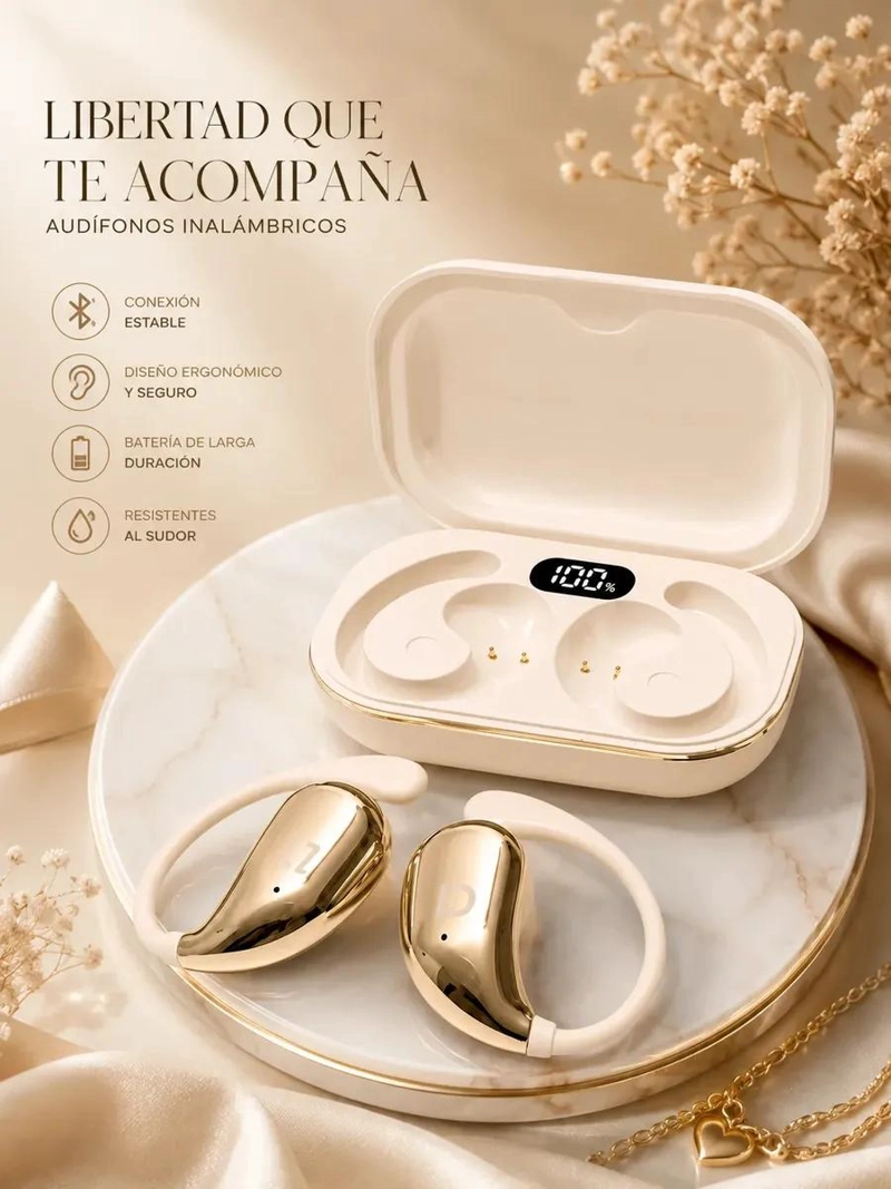 AUDIFONOS INALAMBRICOS BLUETOOTH 5.3 CON MICROFONO Y CONTROL TACTIL - 3
