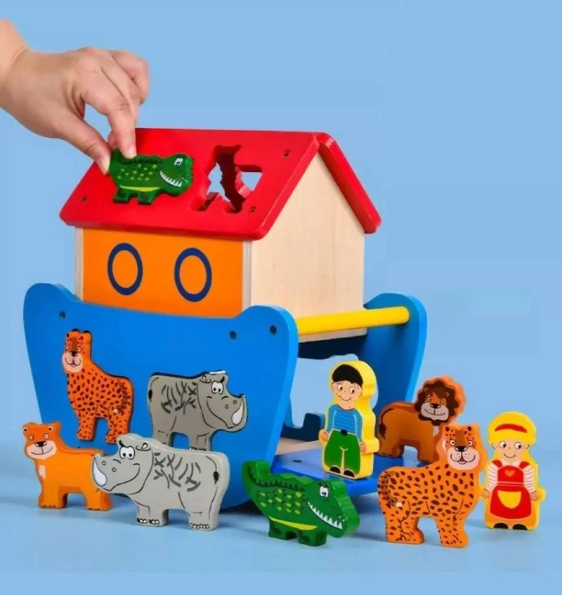 JUGUETE DIDACTICO DE MADERA PARA NIÑOS CON FORMAS Y NUMEROS - 2