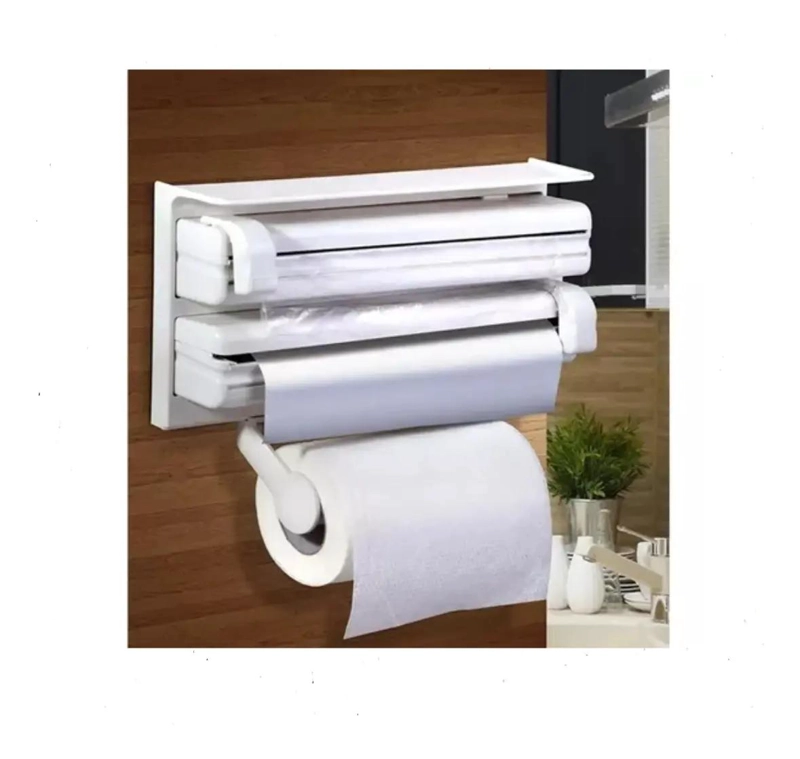 DISPENSADOR TRIPLE PARA ROLLO DE TOALLA Y FILM DE COCINA - 2