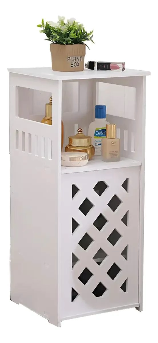 ESTANTE DE BAÑO COMPACTO CON PUERTA Y 3 ESTANTES INTERNOS - 2