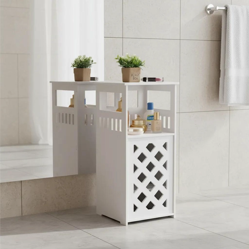 ESTANTE DE BAÑO COMPACTO CON PUERTA Y 3 ESTANTES INTERNOS - 3