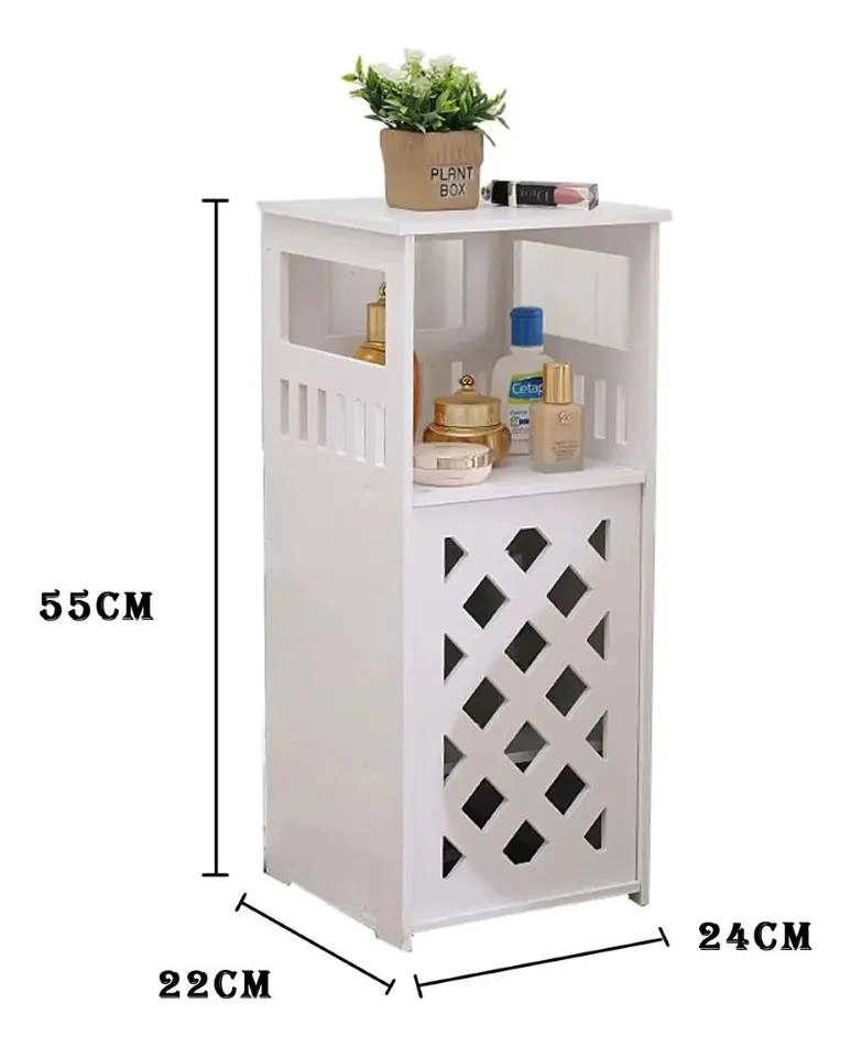 ESTANTE DE BAÑO COMPACTO CON PUERTA Y 3 ESTANTES INTERNOS - 6