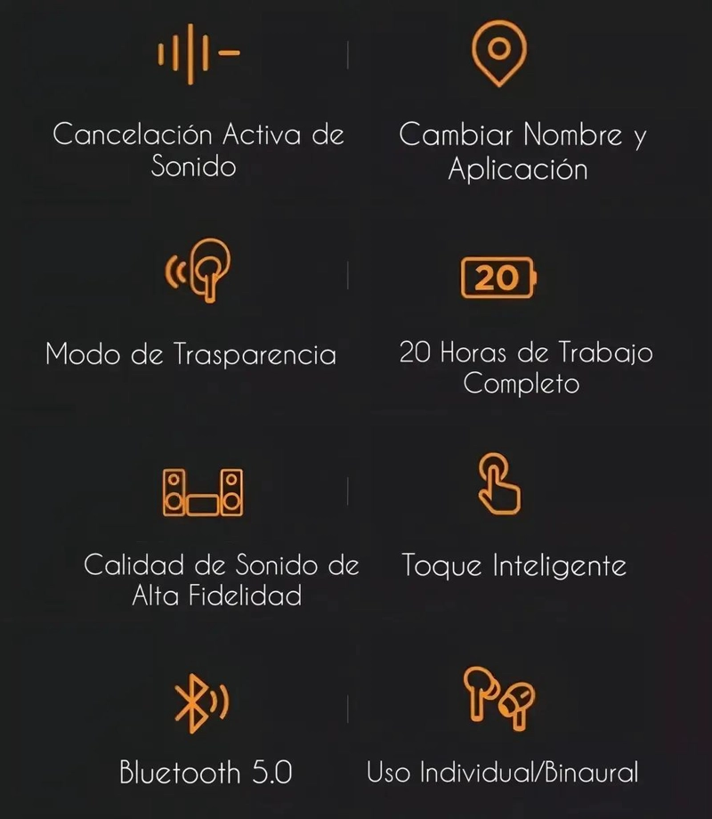 AUDIFONOS BLUETOOTH INALAMBRICOS CON CANCELACION DE RUIDO - 2