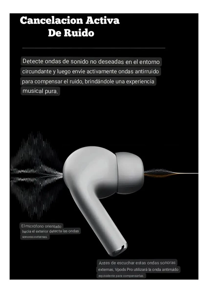 AUDIFONOS BLUETOOTH INALAMBRICOS CON CANCELACION DE RUIDO - 4