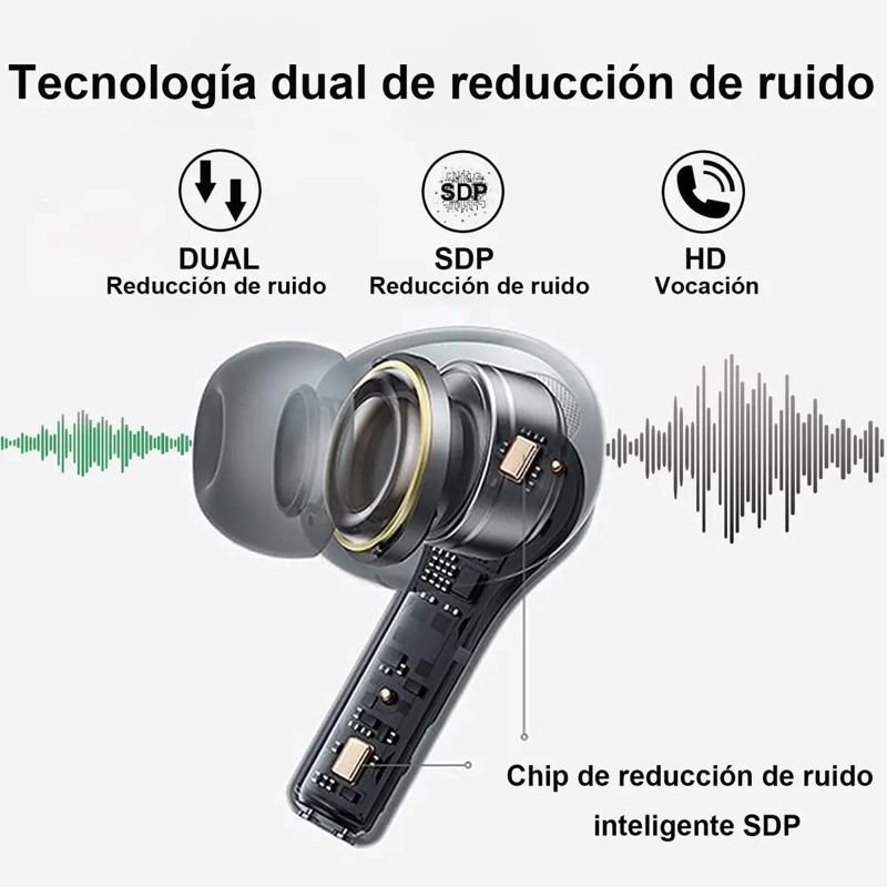 AUDIFONOS BLUETOOTH INALAMBRICOS CON CANCELACION DE RUIDO - 7