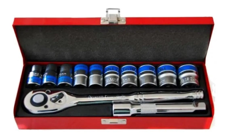SET DE HERRAMIENTAS CON DADOS Y TRINQUETE DE 12 PIEZAS - 1