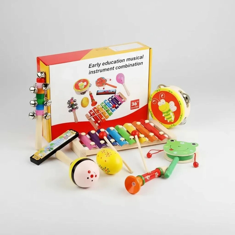 SET DE INSTRUMENTOS MUSICALES DE MADERA PARA NIÑOS - 1