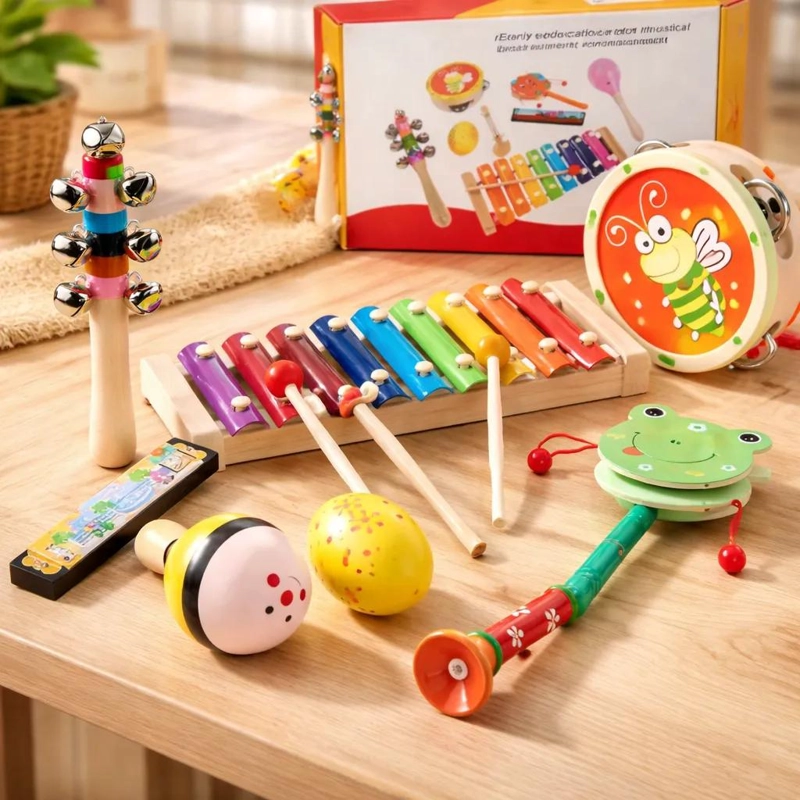 SET DE INSTRUMENTOS MUSICALES DE MADERA PARA NIÑOS - 8