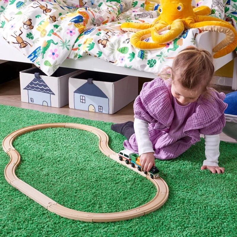 TREN DE JUGUETE DE MADERA MACIZA CON IMANES PARA NIÑOS - 7
