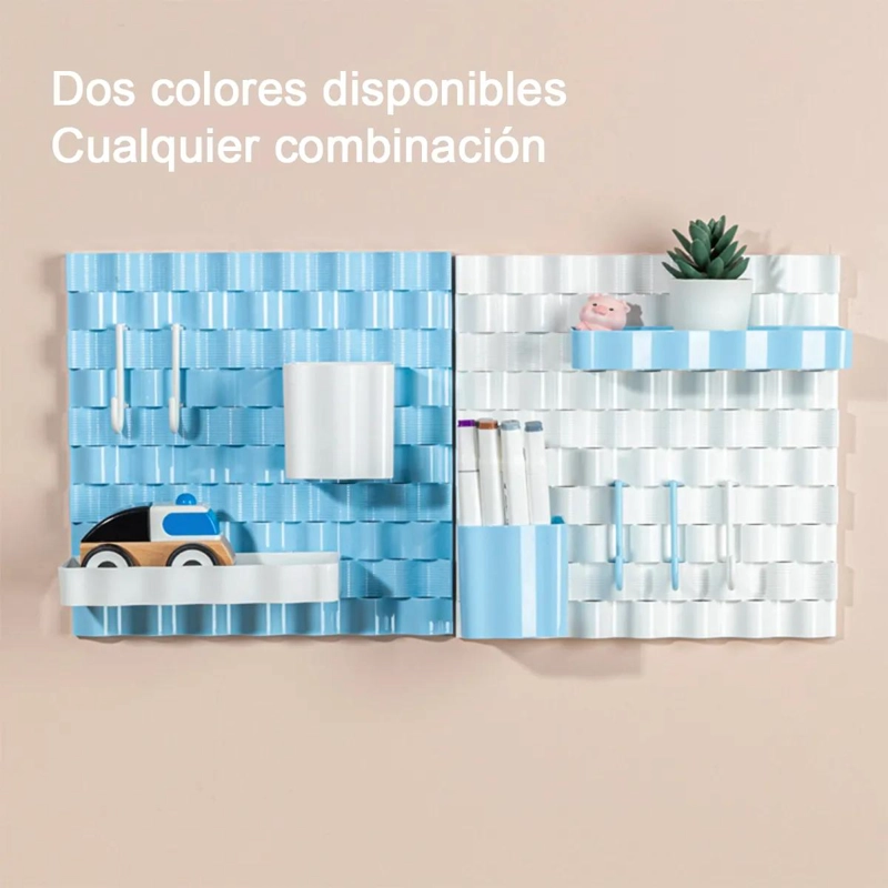 ORGANIZADOR DE PARED PARA ESCRITORIO CON ACCESORIOS Y GANCHOS - 2