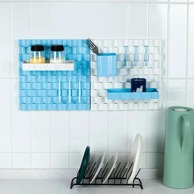 ORGANIZADOR DE PARED PARA ESCRITORIO CON ACCESORIOS Y GANCHOS - 7