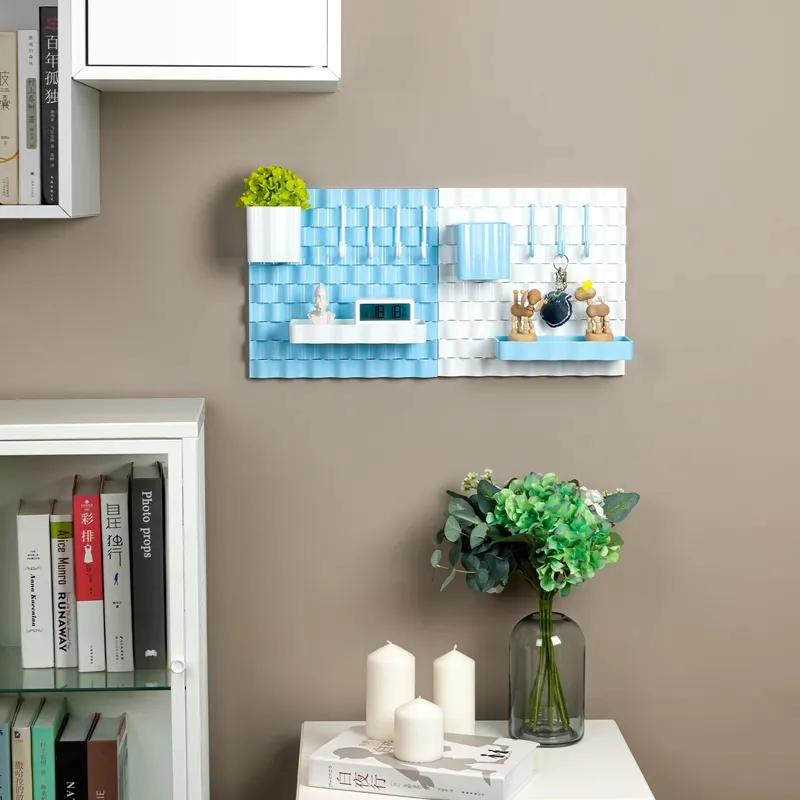 ORGANIZADOR DE PARED PARA ESCRITORIO CON ACCESORIOS Y GANCHOS - 8