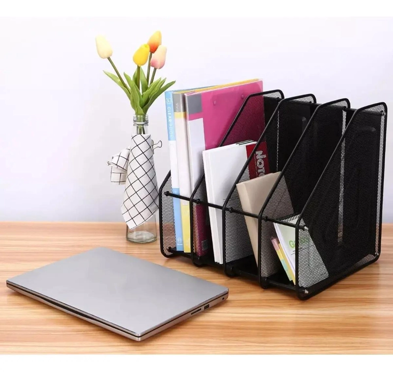ORGANIZADOR VERTICAL DE ESCRITORIO CON 4 COMPARTIMENTOS - 7